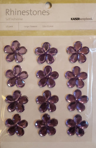 Kaisercraft kaiserscrapbook - rhinestone flower embellishments lilac