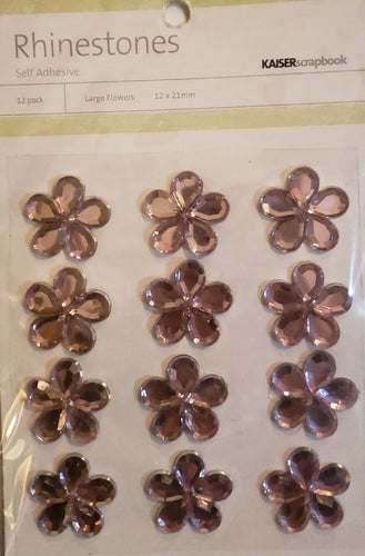 Kaisercraft kaiserscrapbook - rhinestone flower embellishments light pink