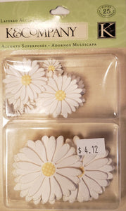 K and company layered accents chipboard shapes - Dasies
