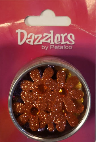 Petaloo - Dazzlers chipboard flowers - florettes - yellow orange fuscha lavender