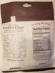 Pebbles inc -  chipboard glitter shapes - Chips Flowers, tags, shapes - chocolate brown