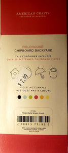 AC - American crafts - fieldhouse backyard patterened chipboard 24 shapes embellishments