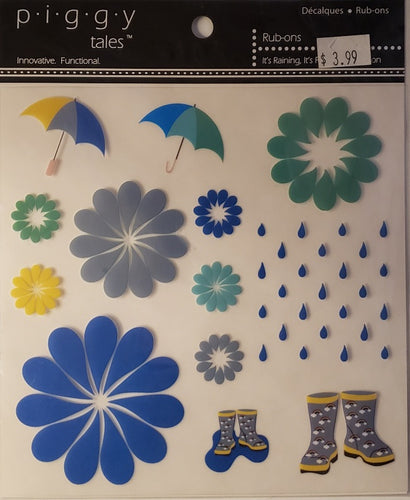 Piggy tales -  rub ons - its raining its pouring  collection