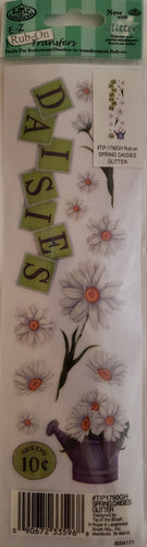 Royal langnickle -  rub ons - spring dasies glitter