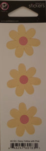 Pebbles inc -  cardstock sticker sheet duplicates - daisy yellow with pink center
