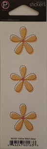 Pebbles inc -  cardstock sticker sheet duplicates - yellow stitch daisy