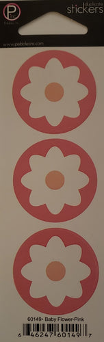 Pebbles inc -  cardstock sticker sheet duplicates - baby flower pink