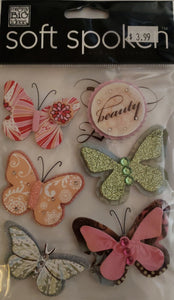 Me and my big ideas MAMBI - 1 dimensional sticker sheets - soft spoken fashion district butterflies