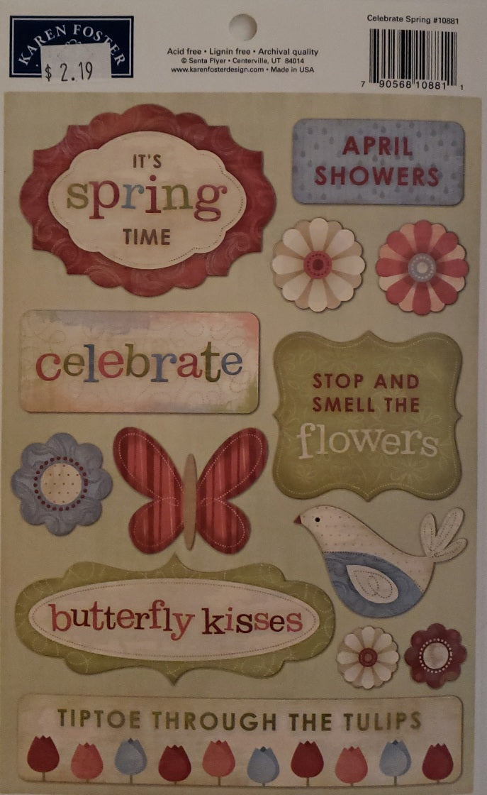 Karen Foster cardstock stickers - celebrats spring
