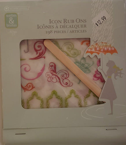 Autumn leaves -  icon rub ons book - wellies and brellas