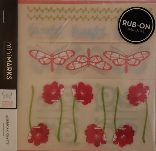 AC - American crafts - mini Marks rub ons set - spring and summer book 1