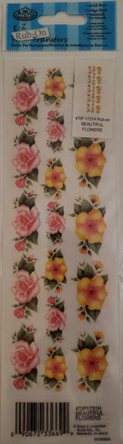 Royal langnickle -  rub ons - beautiful flowers