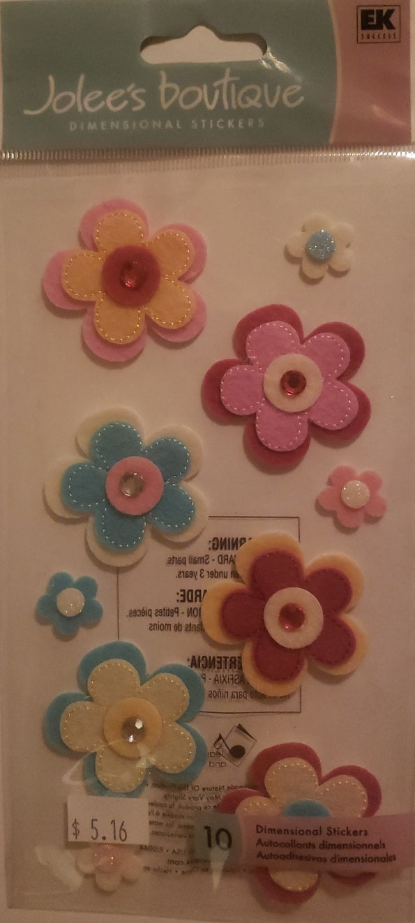 Jolee's by you Boutique Dimensional Sticker -  summer flowers - large pack