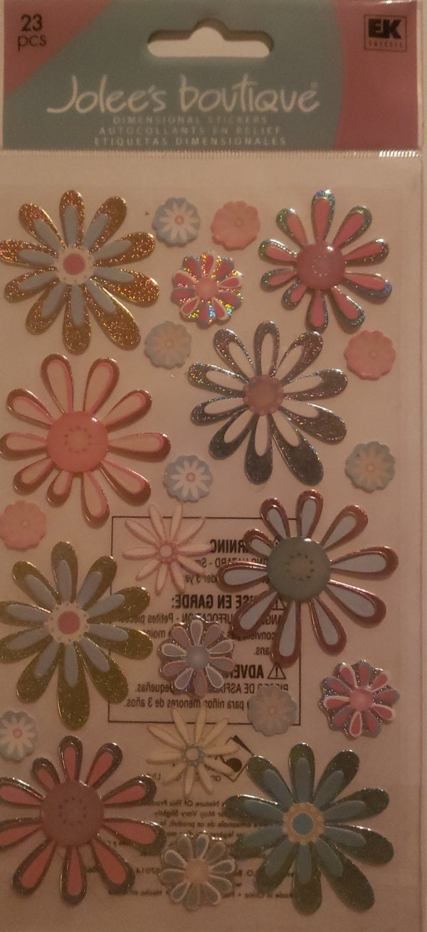 Jolee's by you Boutique Dimensional Sticker -  whimsical flowers - large pack