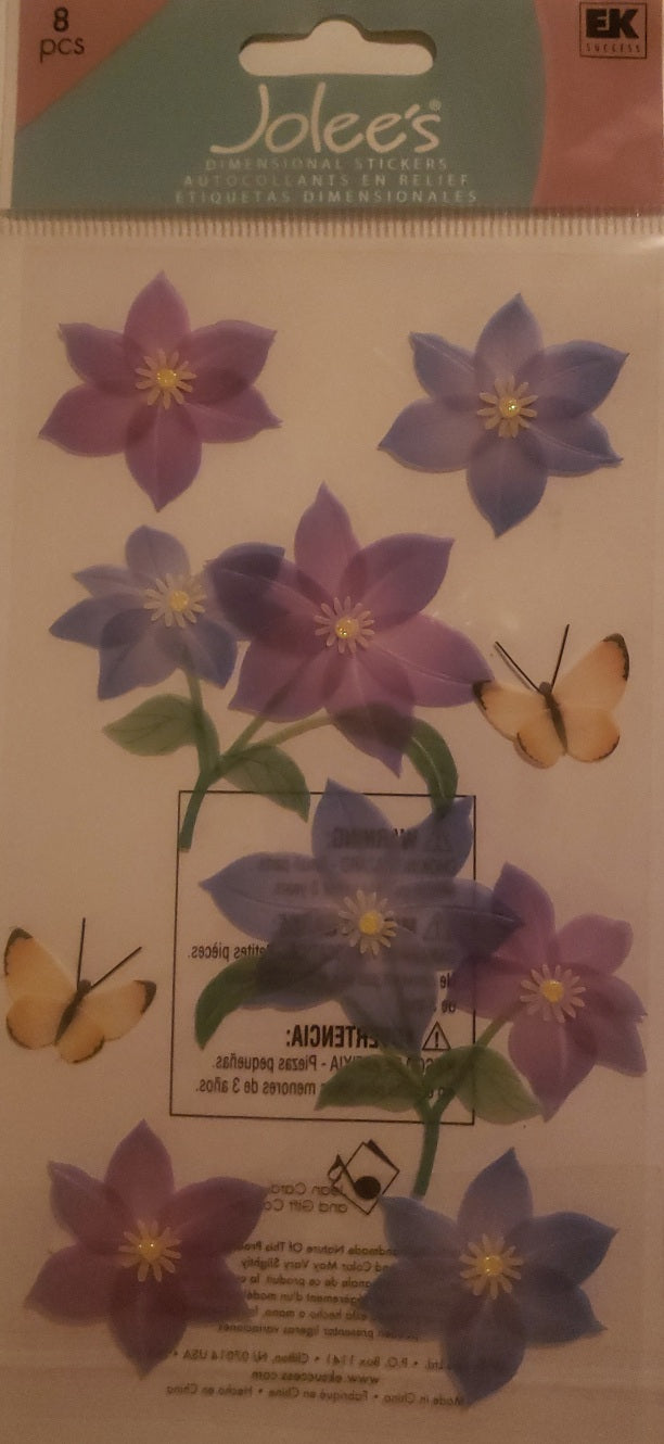 Jolee's by you Boutique Dimensional Sticker -  purple flowers - large pack