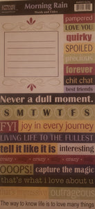 The Paper Loft  - cut out sheet - morning rain quirky words and titles