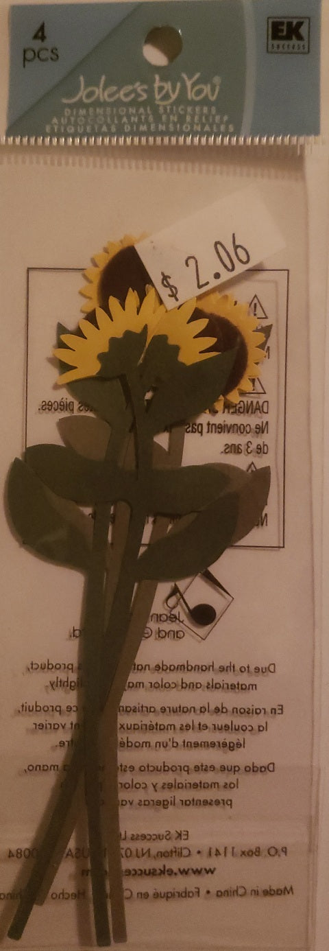 Jolee's by you Boutique Dimensional Sticker - sunflowers -  small pack