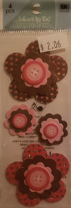 Jolee's by you Boutique Dimensional Sticker - polka dot flowers -  small pack