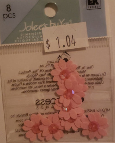 Jolee's by you Boutique Dimensional Sticker - pink primrose flower - x small pack
