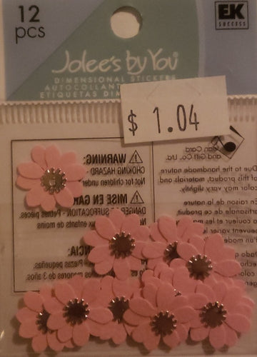 Jolee's by you Boutique Dimensional Sticker - pink verbena flower - x small pack
