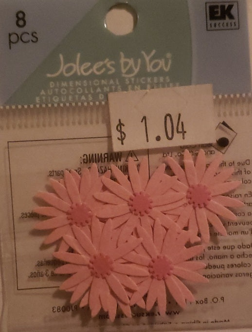 Jolee's by you Boutique Dimensional Sticker - pink gerbera daisy flower - x small pack