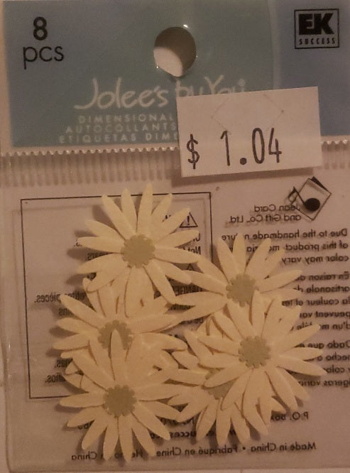 Jolee's by you Boutique Dimensional Sticker - ivory gerbera daisy flower - x small pack