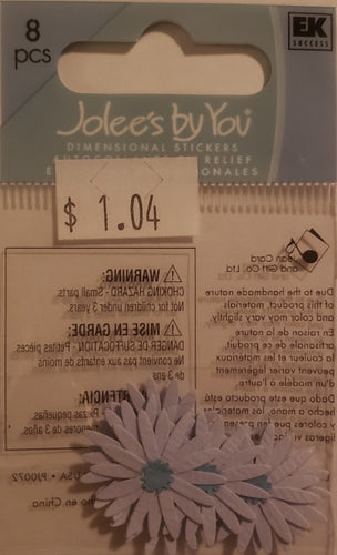 Jolee's by you Boutique Dimensional Sticker - blue gerbera daisy flower - x small pack