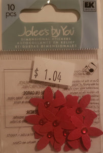 Jolee's by you Boutique Dimensional Sticker - red freesia flower - x small pack