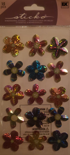 Sticko -  dimensional sticker sheet - faceted Hawaiian flowers