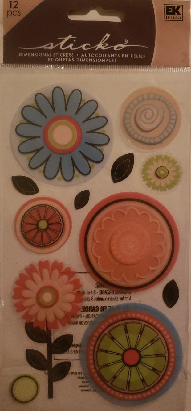 Sticko -  dimensional sticker sheet - citrus flowers