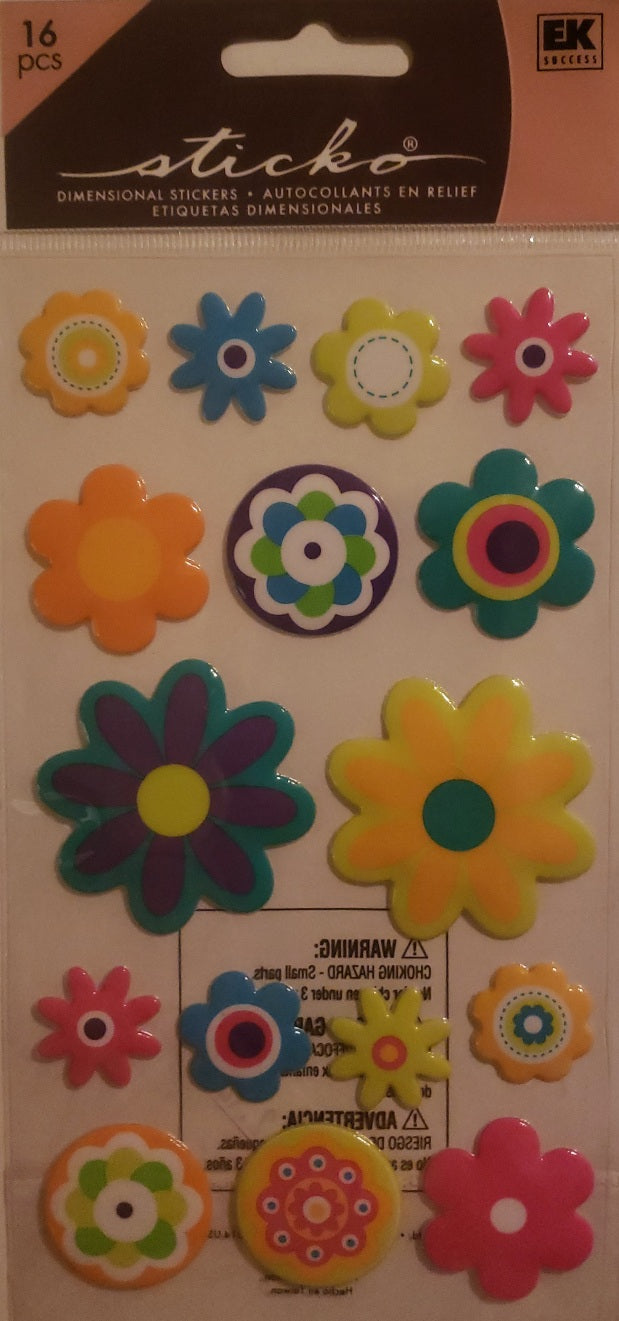 Sticko -  dimensional sticker sheet - wild flowers