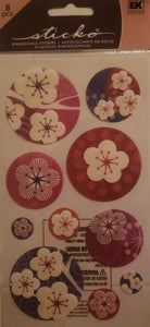 Sticko -  dimensional sticker sheet - blossom glitter seals