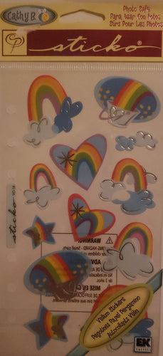Sticko flat sticker sheet - vellum radiant rainbows