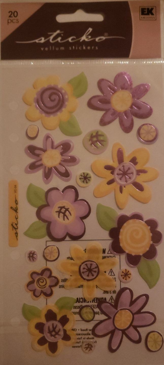 Sticko flat sticker sheet - mini fabulous flowers