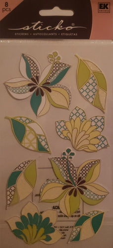 Sticko flat sticker sheet - geo flowers