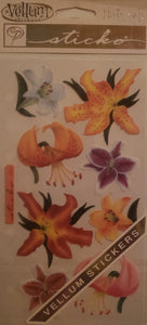 Sticko flat sticker sheet - vellum lilies flower