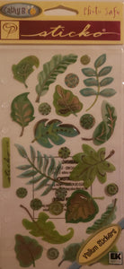 Sticko flat sticker sheet - vellum mini leafy leaves