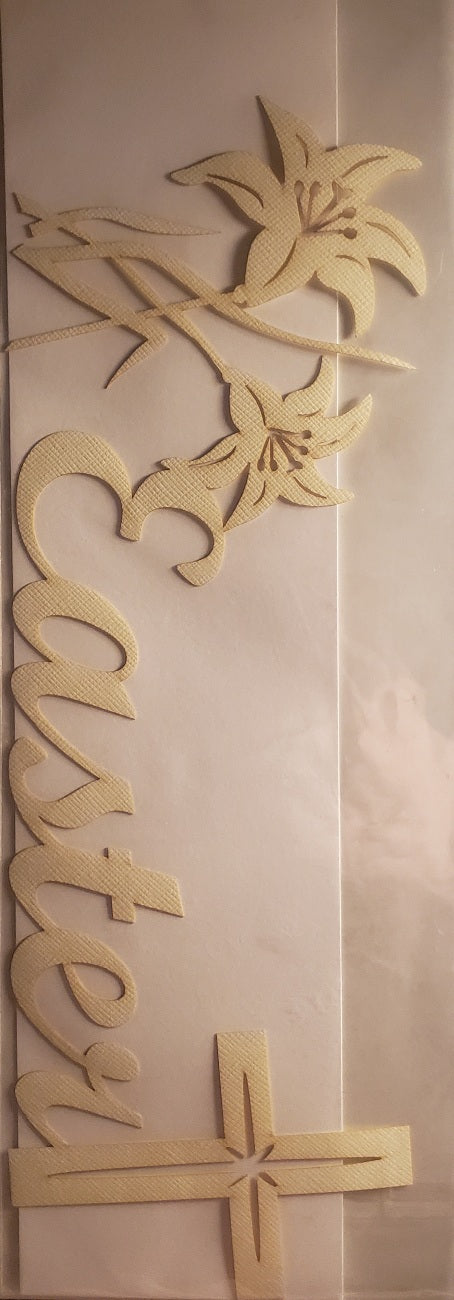 Scrapbook studios - Scrapbook 101 -  cardstock laser cut title - Easter
