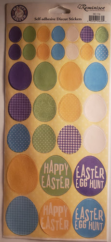 Reminisce -  cardstock sticker - Happy Easter glitter eggs