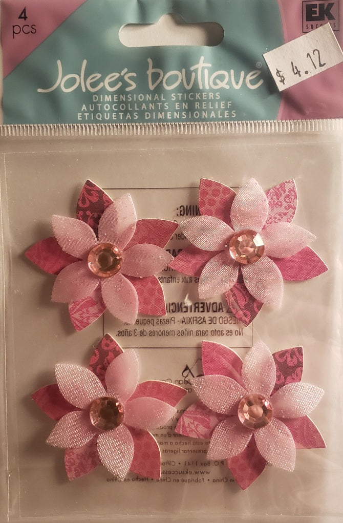 Jolee's Boutique Dimensional Sticker -  pink cluster flowers