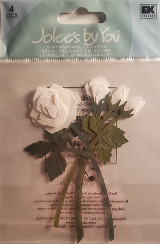 Jolee's Boutique Dimensional Sticker -  white roses