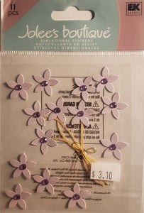 Jolee's Boutique Dimensional Sticker -  violet jeweled flowers