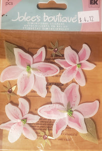 Jolee's Boutique Dimensional Sticker -  pink flowers