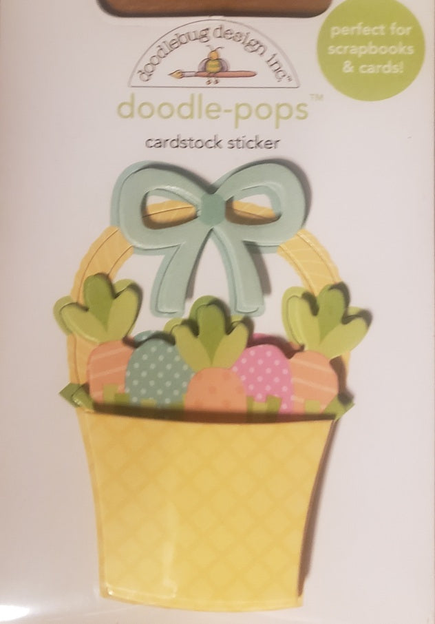 Doodlebug dimensional sticker sheet -  doodle-pops Easter basket