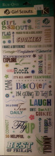 K and company - x large rub ons  - Girl Scouts