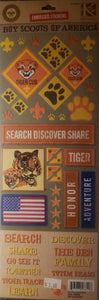 K and company -  x large embossed sticker sheet - boy scout's of America cub scouts embossed