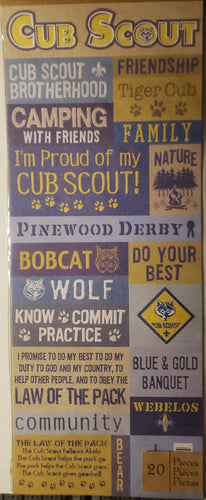 K and company -  x large embossed sticker sheet - boy scout's of America cub scouts