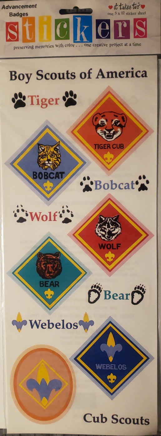 It takes two - adhesive sticker sheet flat - boy scout's