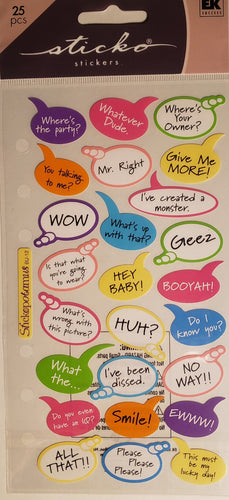 Sticko - flat sticker sheets - assorted captions