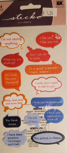 Sticko - flat sticker sheets - funny sarcasm captions